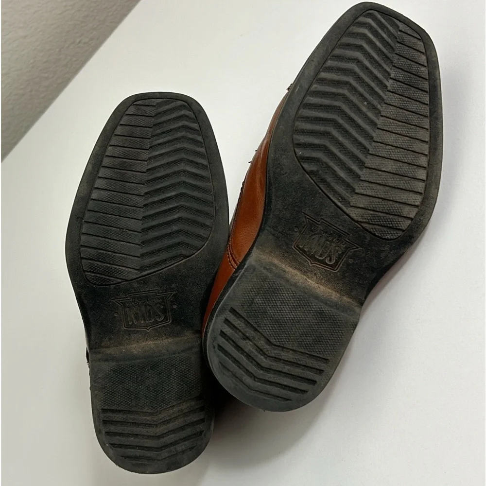 Florsheim Kids Reveal Cap Toe Ox, Jr. Toddler Cognac Leather Boys Size 10M
